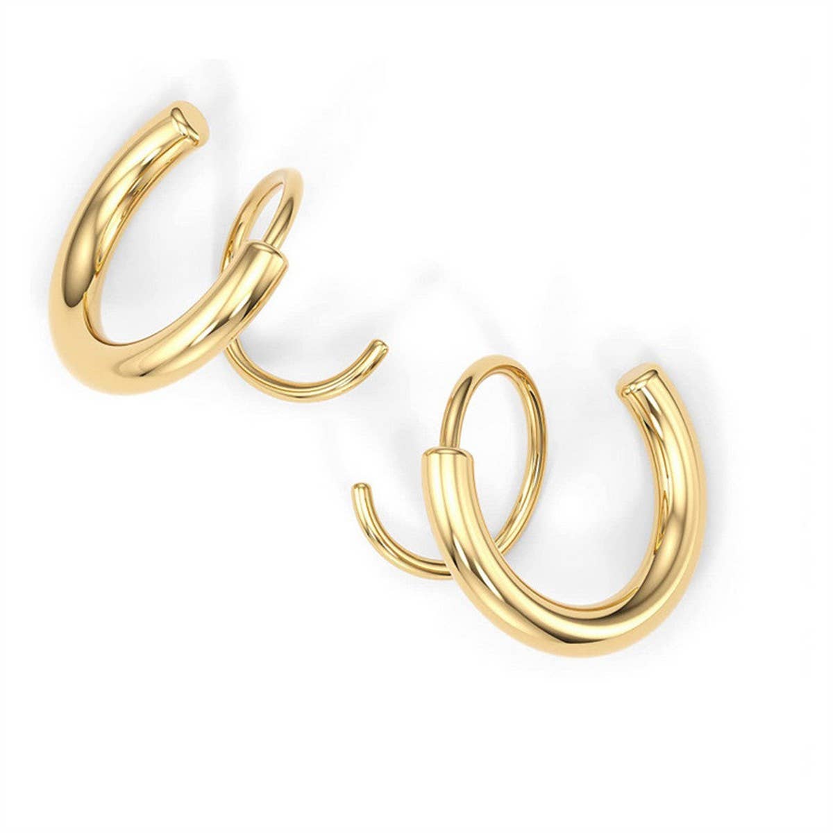 Luxury Double Hoop Twisted Earrings