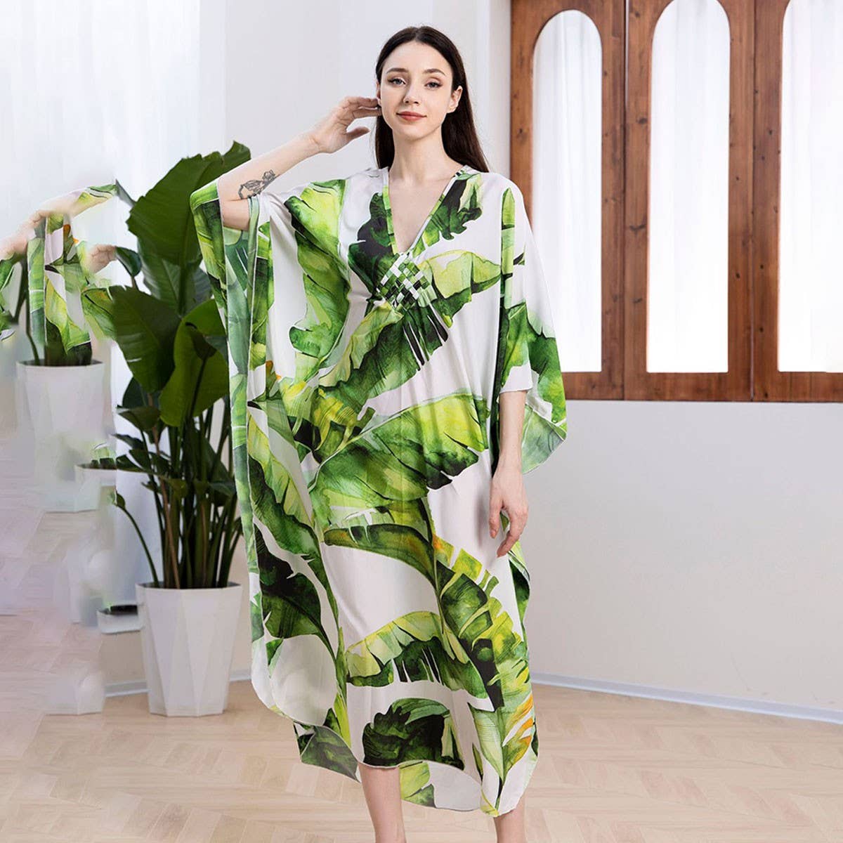 Handwoven Printed Beach Cover-Up Dress