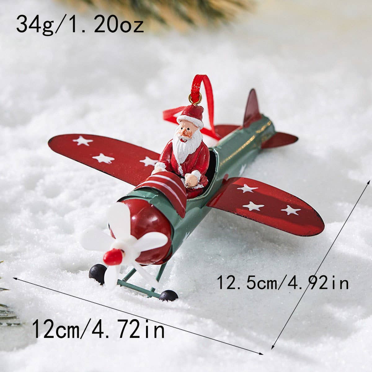 CWMM10418_CHRISTMAS METAL ORNAMENTS AIRPLANE SNOWMAN REINDEE
