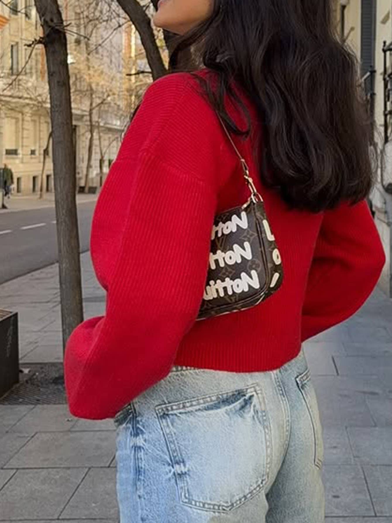 Simple single-breasted woolen long-sleeved coat