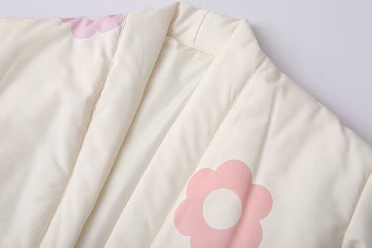 STYLISH PRINTED STAND-UP COLLAR PADDED JACKET