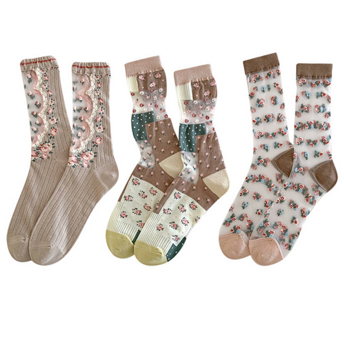 RETRO NEW GARDEN TRANSPARENT SOCKS_CWMS0555