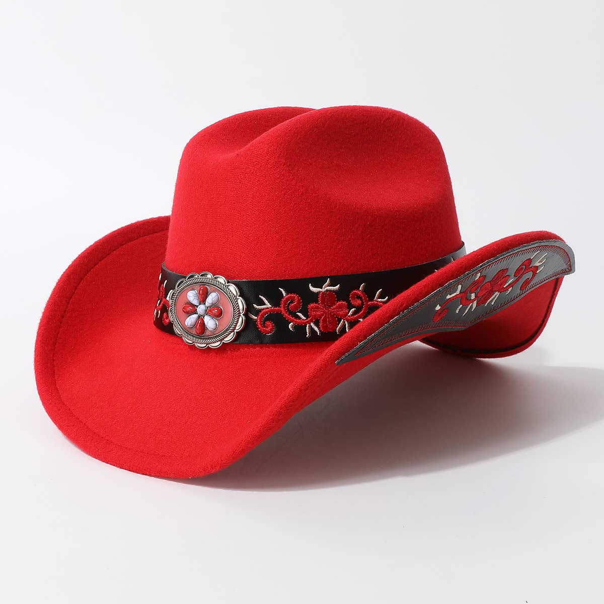 Ethnic Style Western Cowboy Fedora Hat_CWAH3628