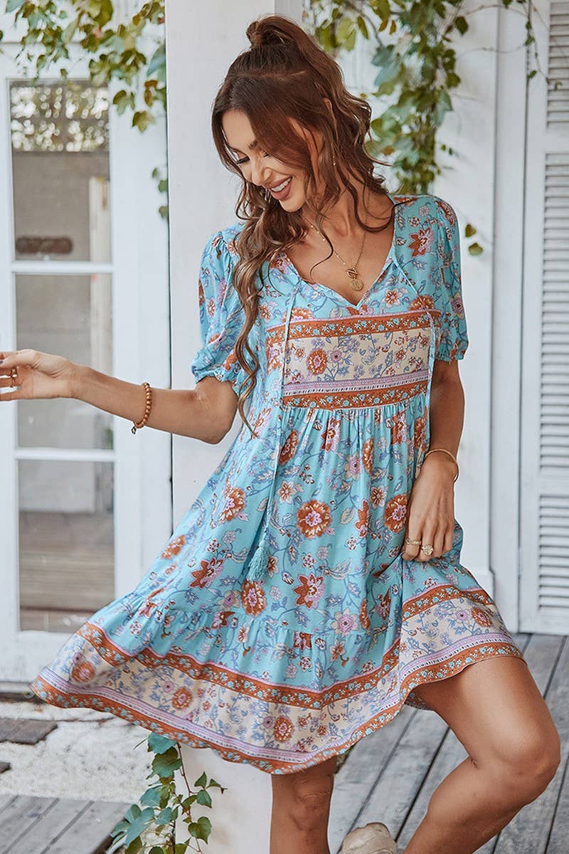 CWDSD7134_SUMMER LEISURE HOLIDAY STYLE SMALL FRESH DRESS