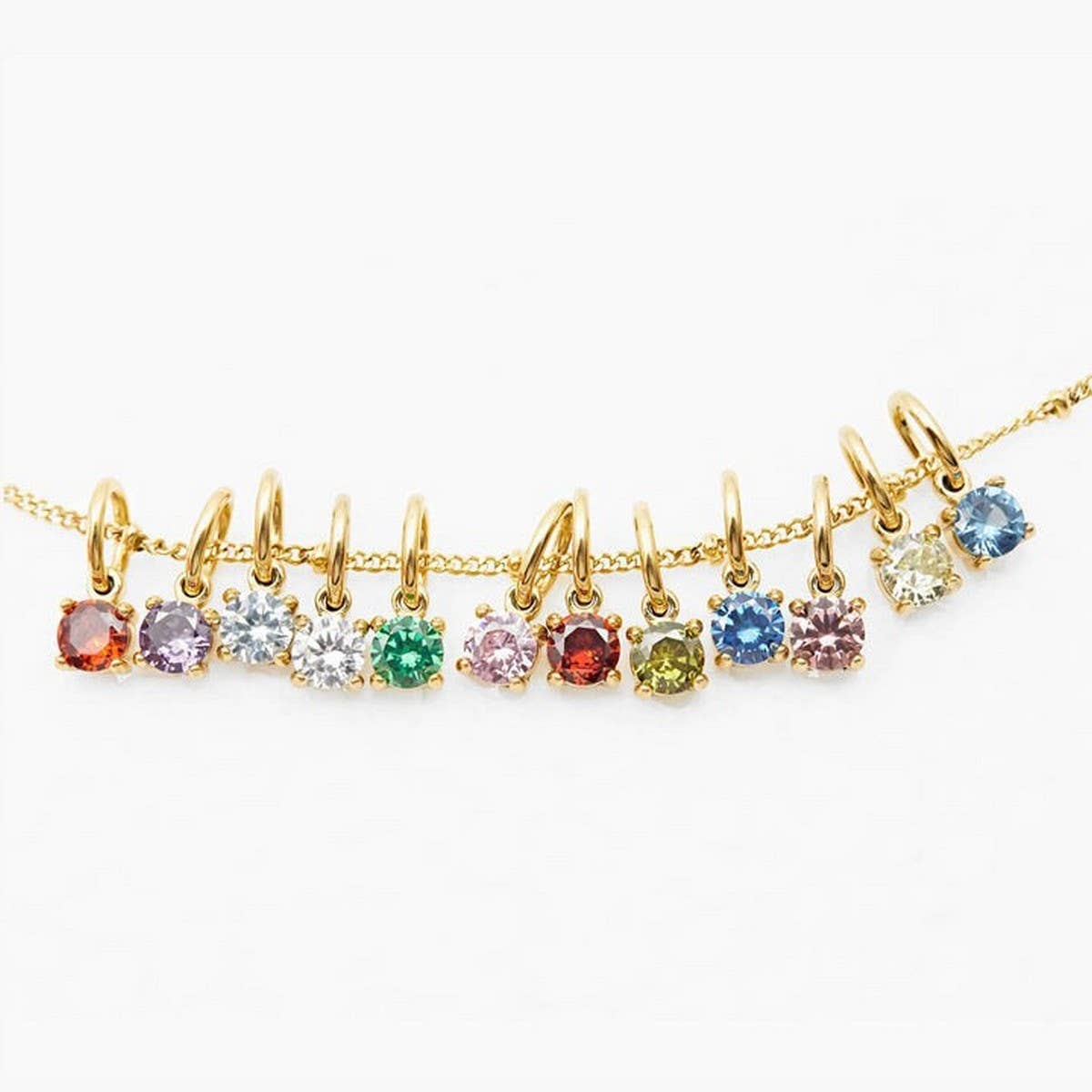 Colored Birthstone DIY Stainless Steel Necklace