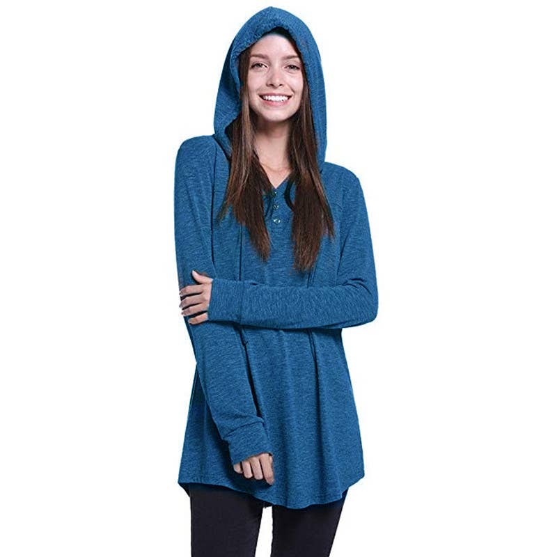 CWOHOL0286_Crew Neck Pullover Hoodie Casual Top