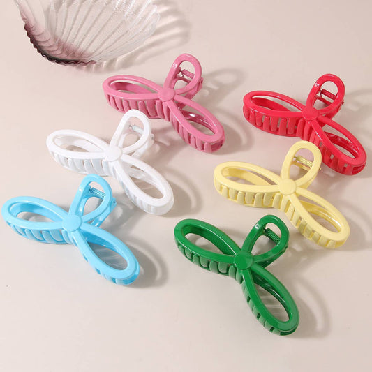 5.12" Glossy Resin Bow Hair Claw Clips for Women_CWAHA0486