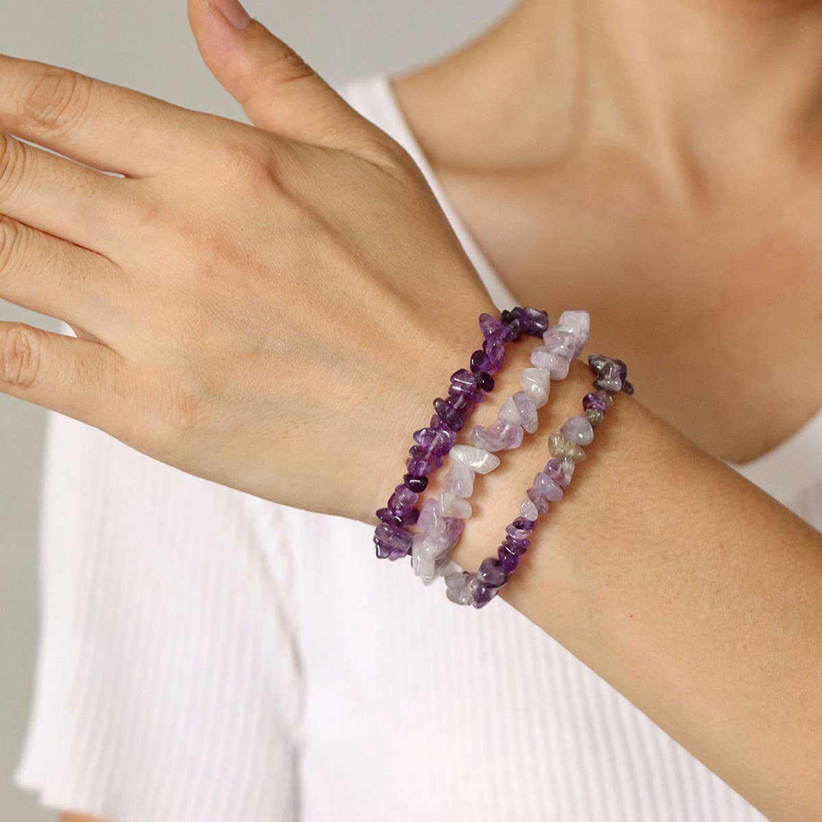 CWAJE4296_VINTAGE IRREGULAR GRAVEL THREE-PIECE BRACELET