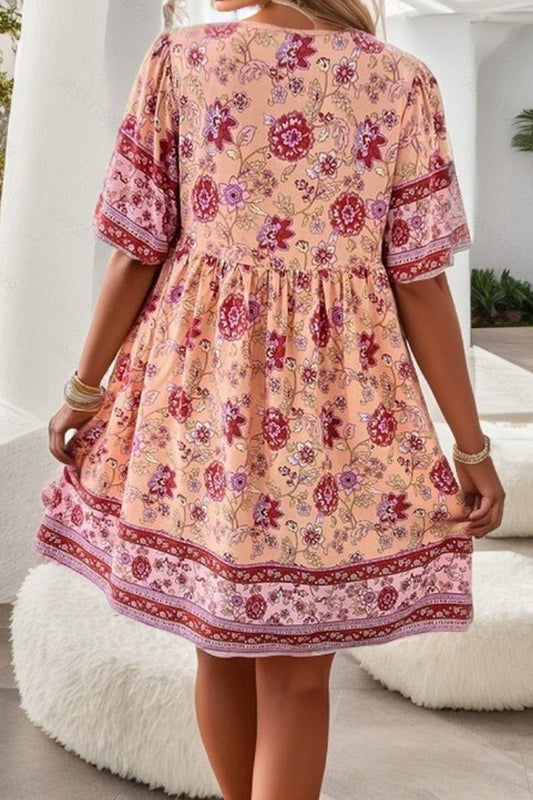 CWDSD8230_SPRING AND SUMMER LEISURE RESORT PRINT DRESS