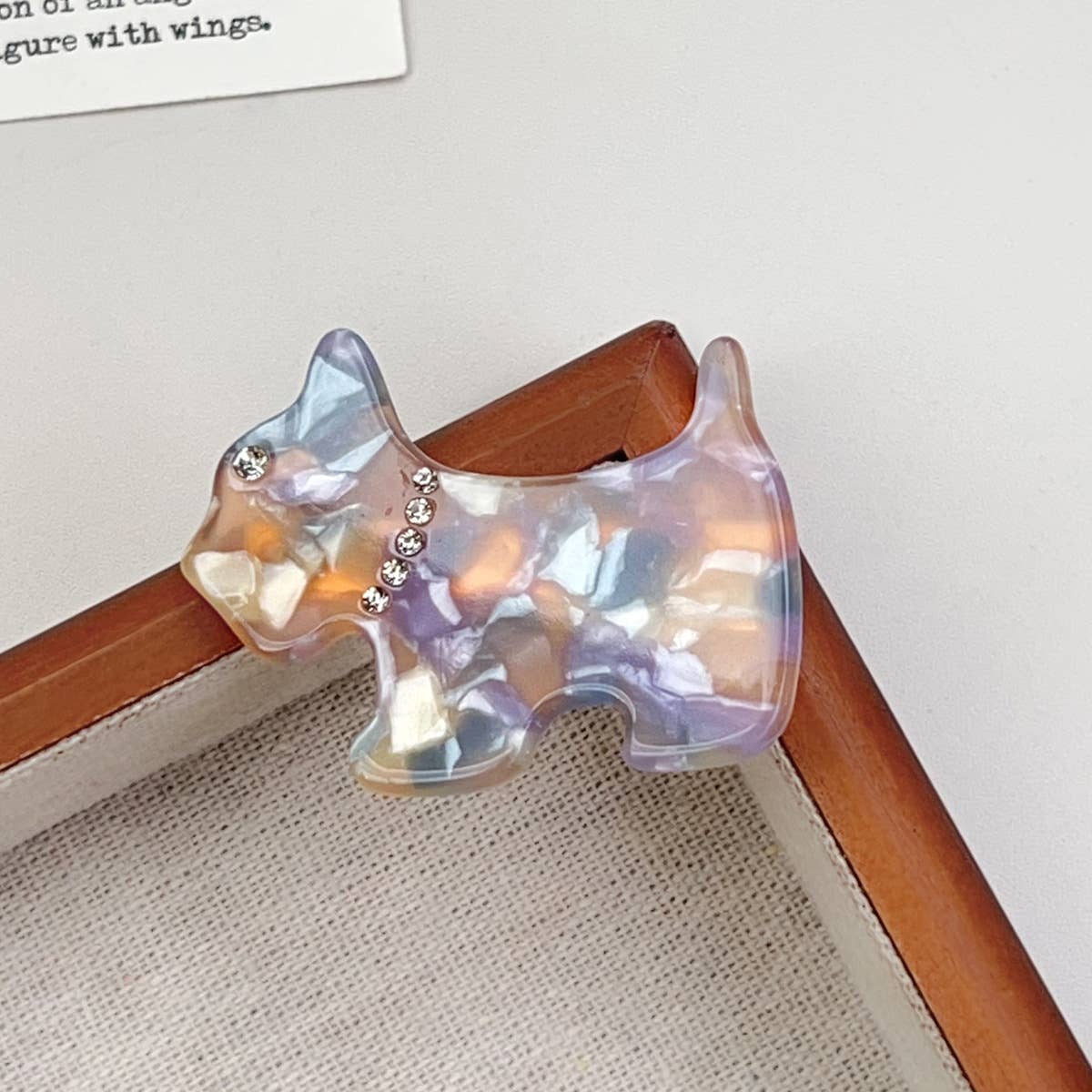 French vintage diamond-encrusted puppy hair clip