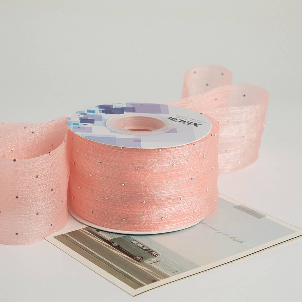 SILVER DOT HOT DIAMOND RIBBON BOW DIY RIBBON