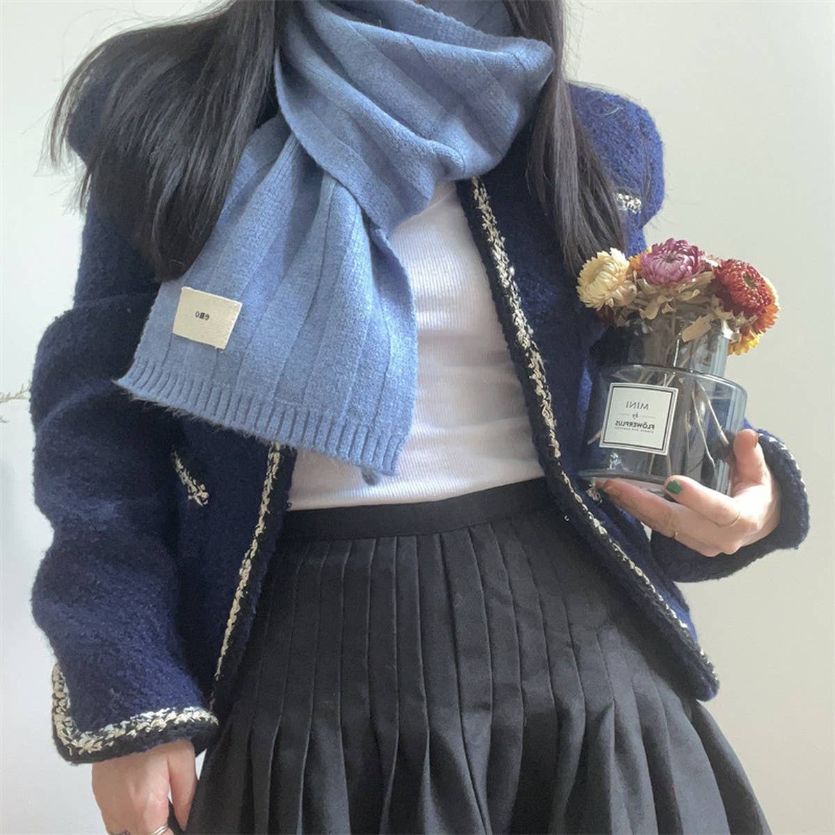 Knit Stripe Scarf - Warm Fall/Winter Unisex Scarf