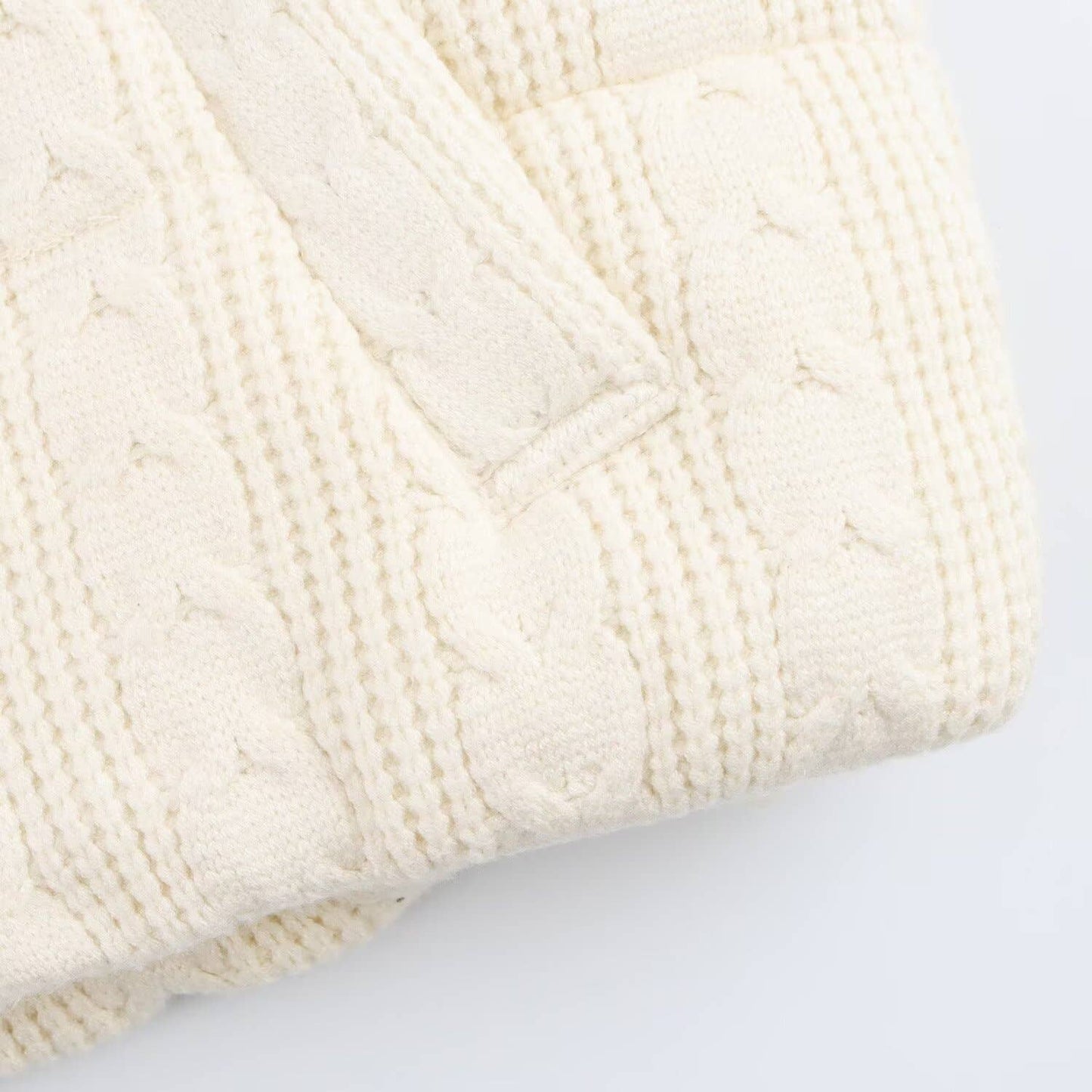 Stand collar windproof thick knit cotton jacket