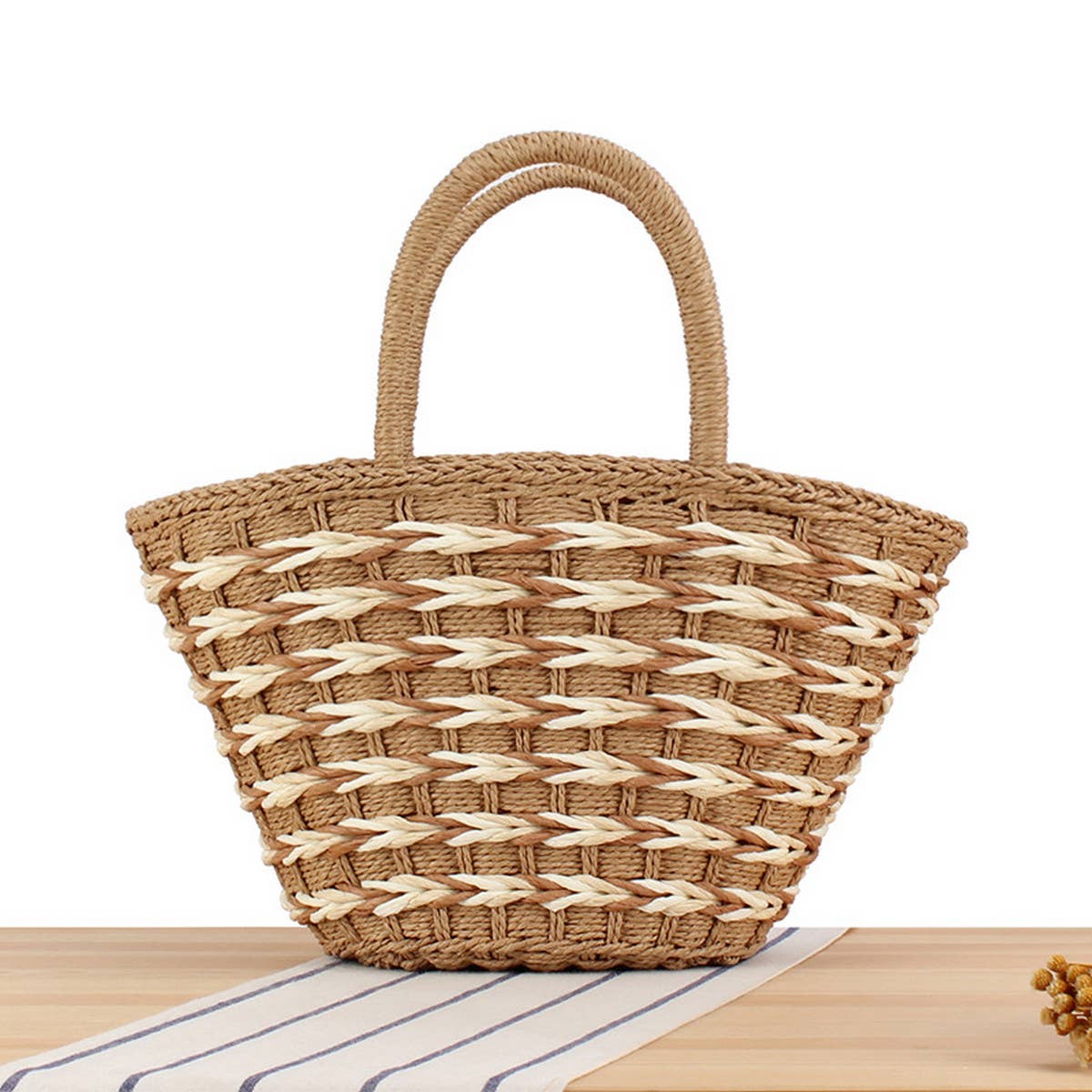 POPULAR SUMMER PORTABLE LARGE-CAPACITY STRAW BAG_CWAB2100
