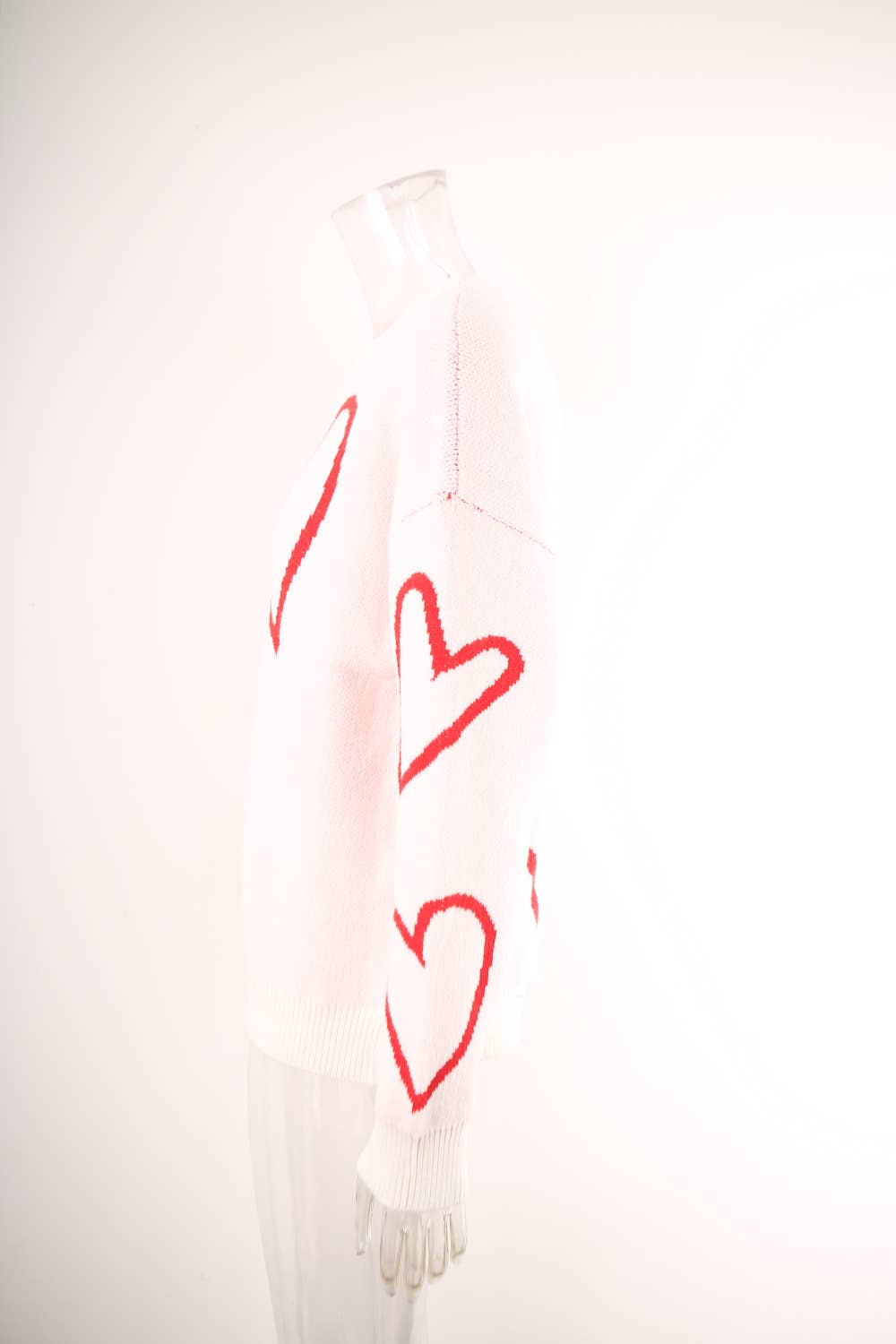 Valentine's Day color contrast heart pullover sweater