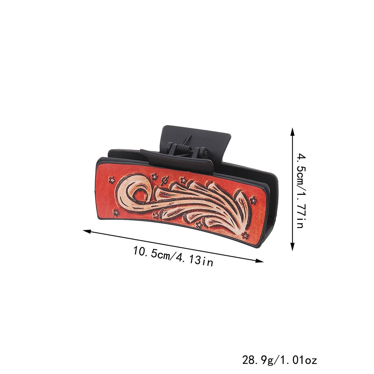 Western Cowgirl Hair Claw - Horsehair Leather Clip_CWAHA0591