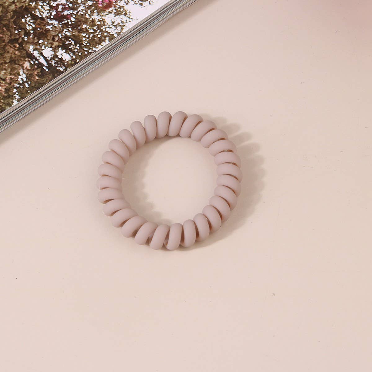 CWAHA1379_SIMPLE FROSTED PHONE CORD HAIR TIE