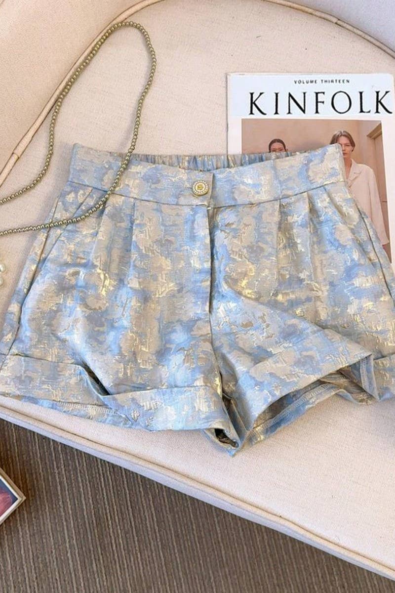 CWBSP0583_HIGH WAIST SLIM FIT PEACH HIP A-LINE SHORTS