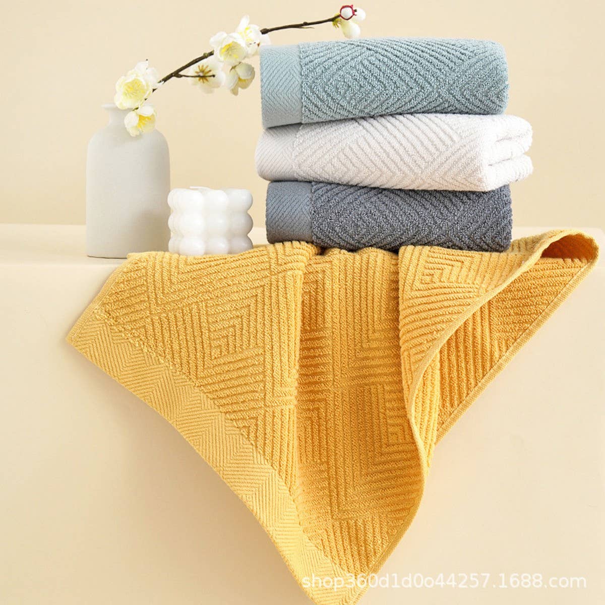 LONG PLUSH SOLID COLOR HOUSEHOLD COTTON TOWEL