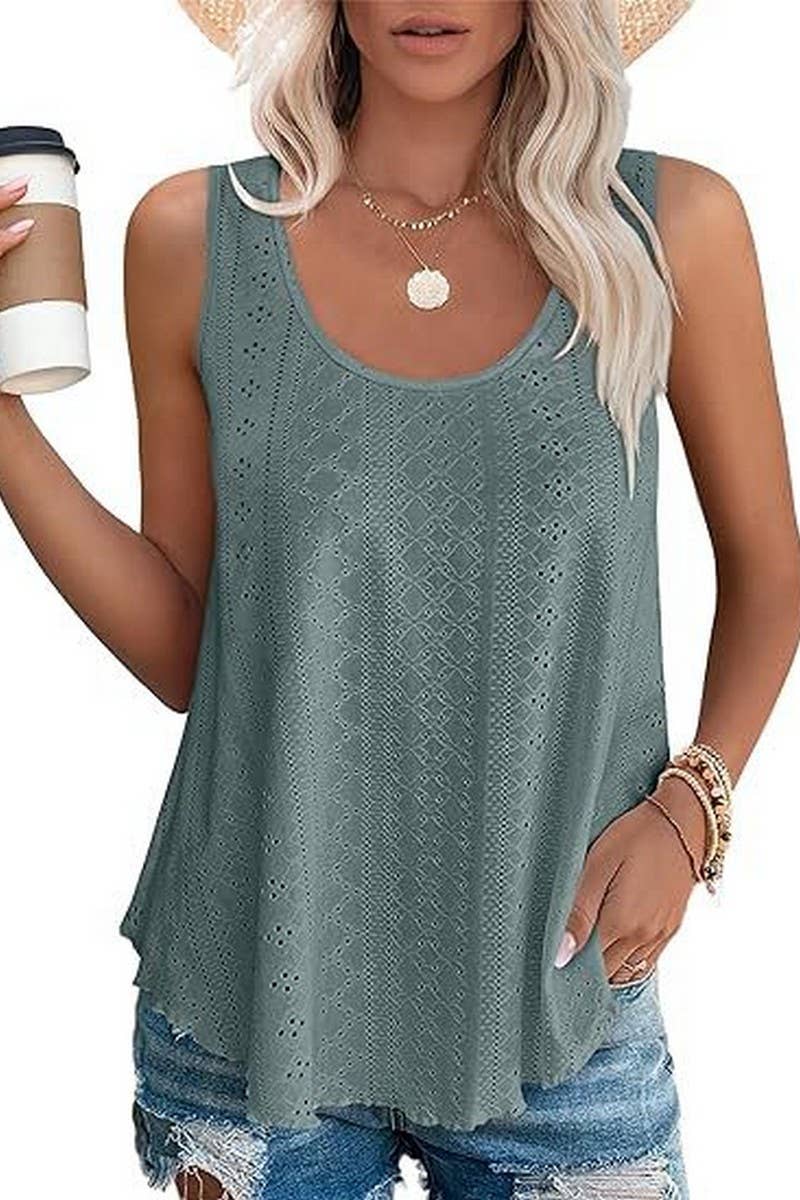 WOMEN ROUND NECK LOOSE SLEEVELESS TOP_CWTSTSL0062