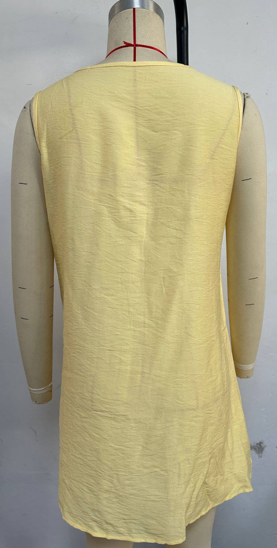 pit V-neck solid color loose vest dress