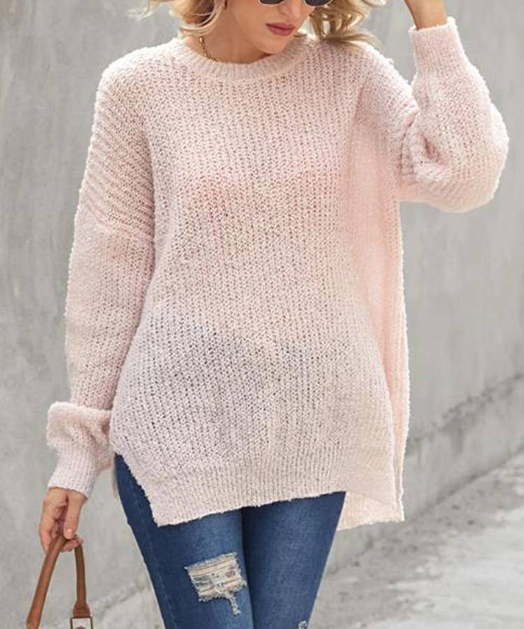SIMPLE SOLID COLOR LOOSE COMMUTER SWEATER