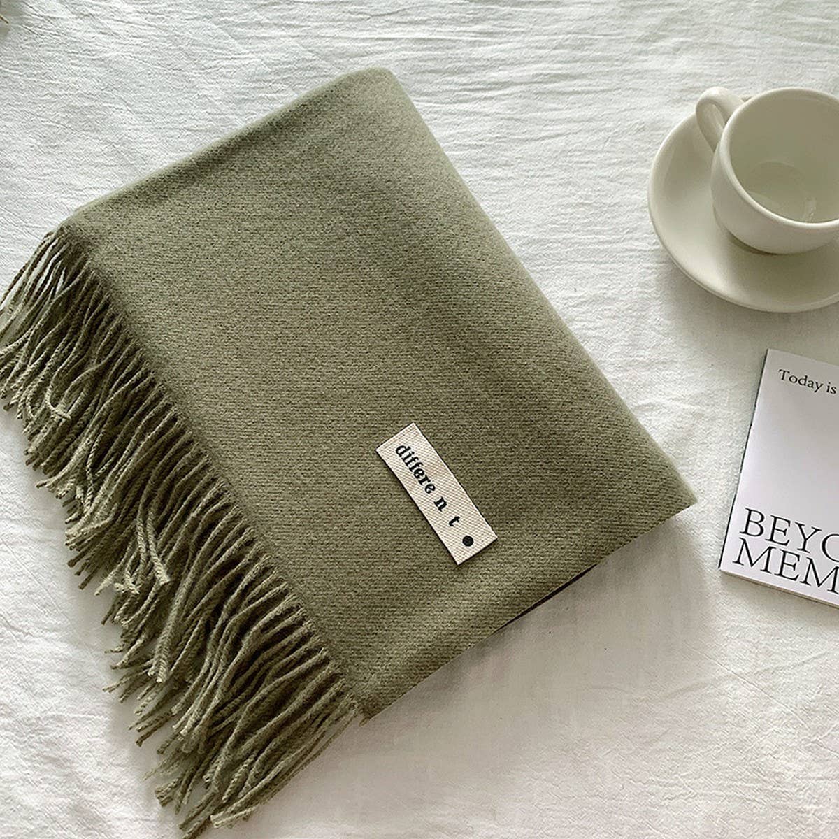 Colorblock Tassel Scarf - Thick Wrap for Students