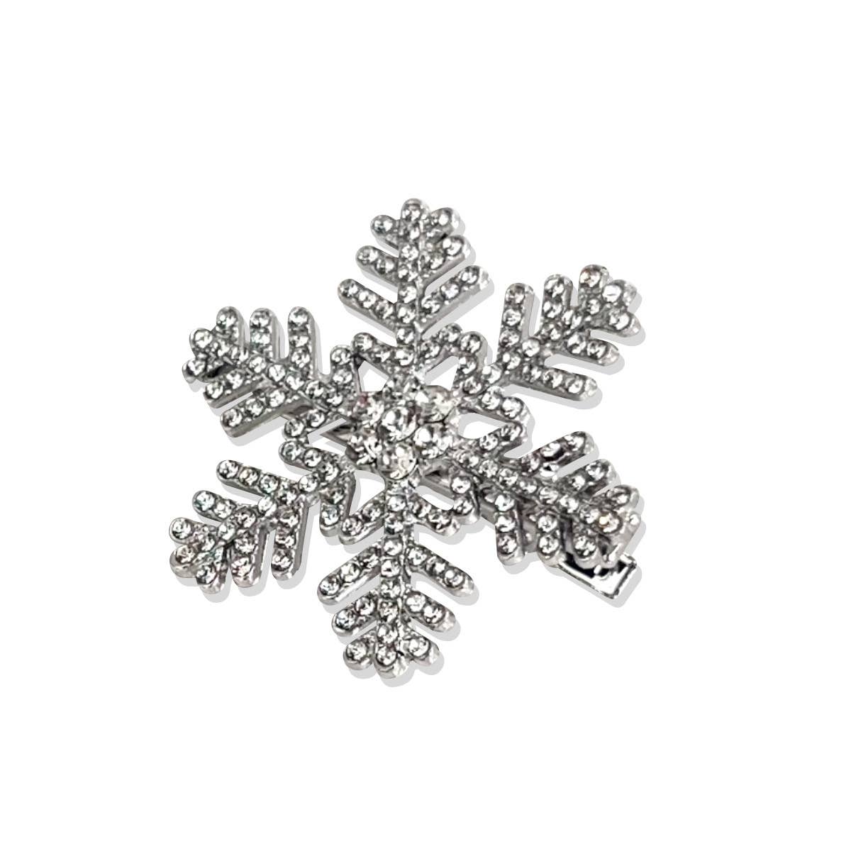 Fashionable rhinestone snowflake side hairpin