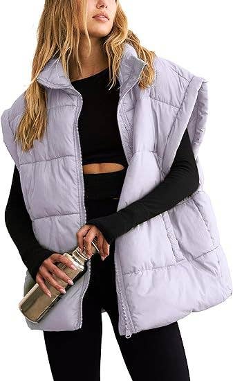 Solid color zipper collar temperament vest