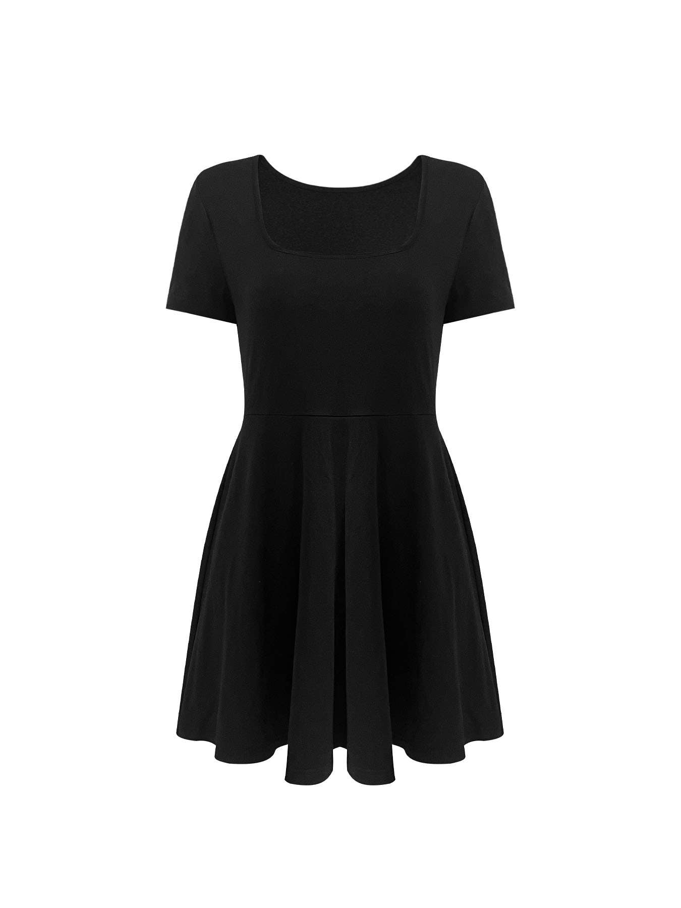 Waist-cinching dress and anti-glare shorts set