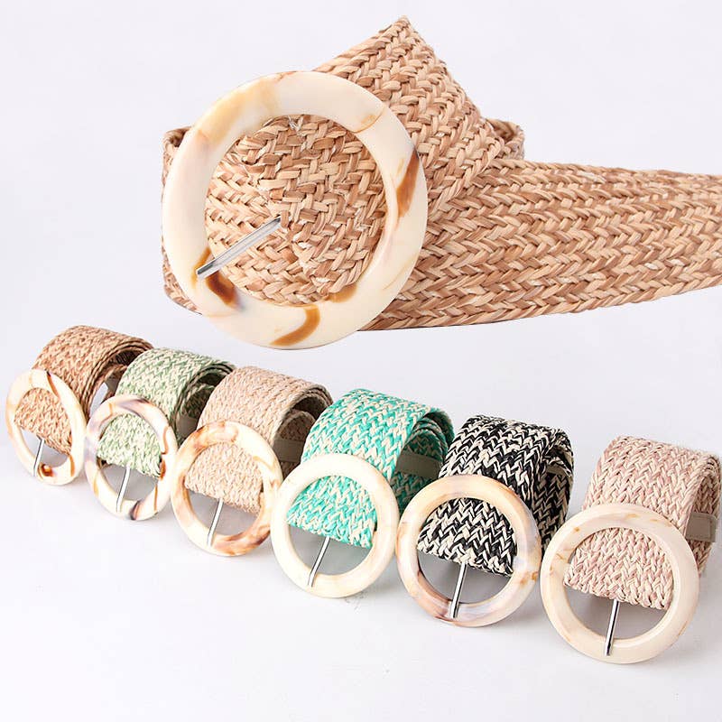 Fashionable and simple imitation straw woven belt