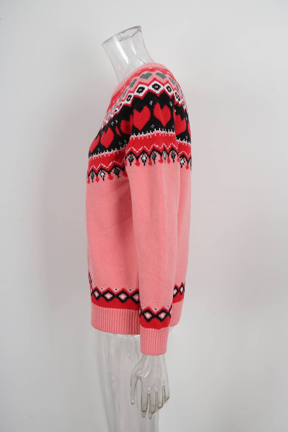 Valentine's Day ethnic-style jacquard sweater