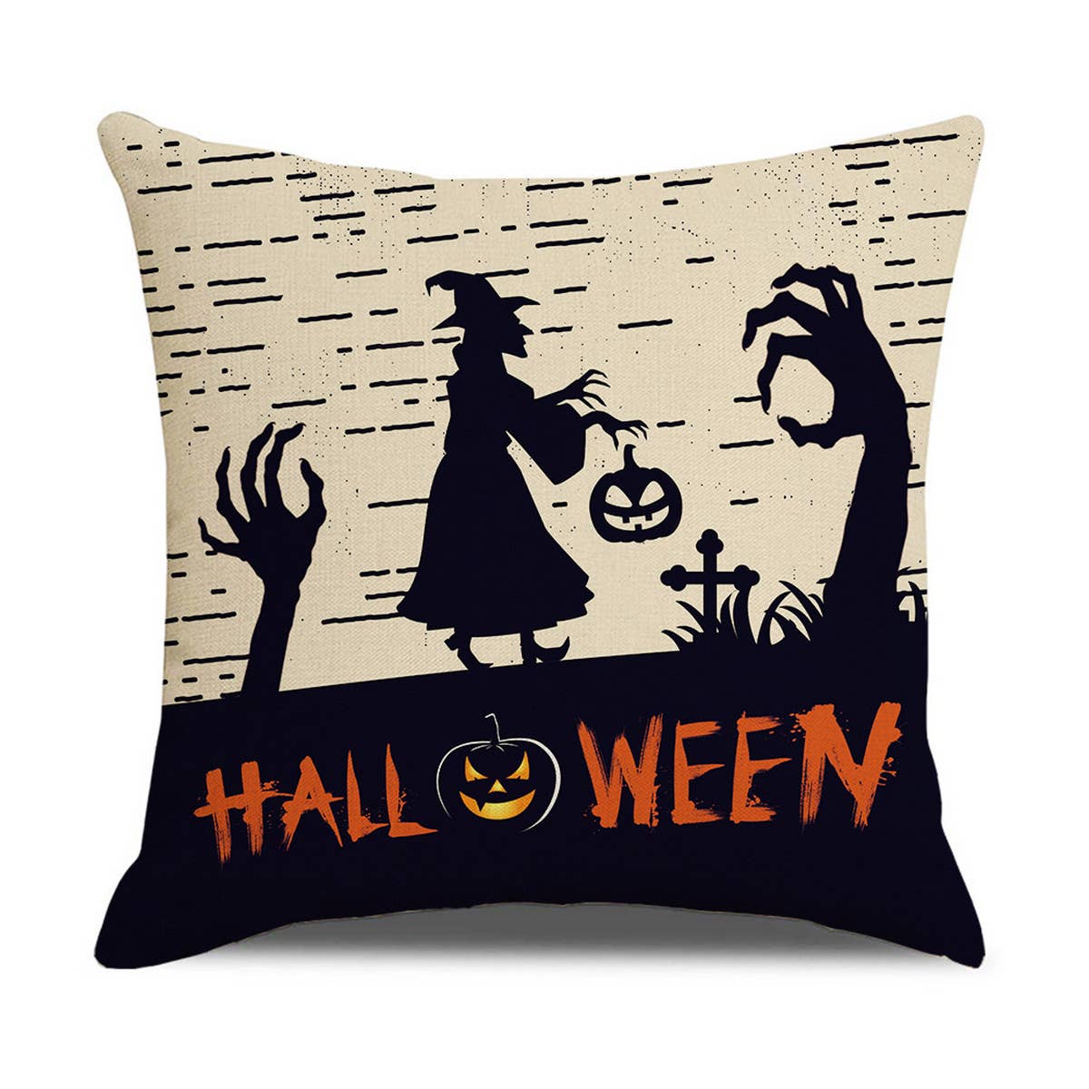 FUNNY LETTER PRINT HALLOWEEN PILLOWCASE