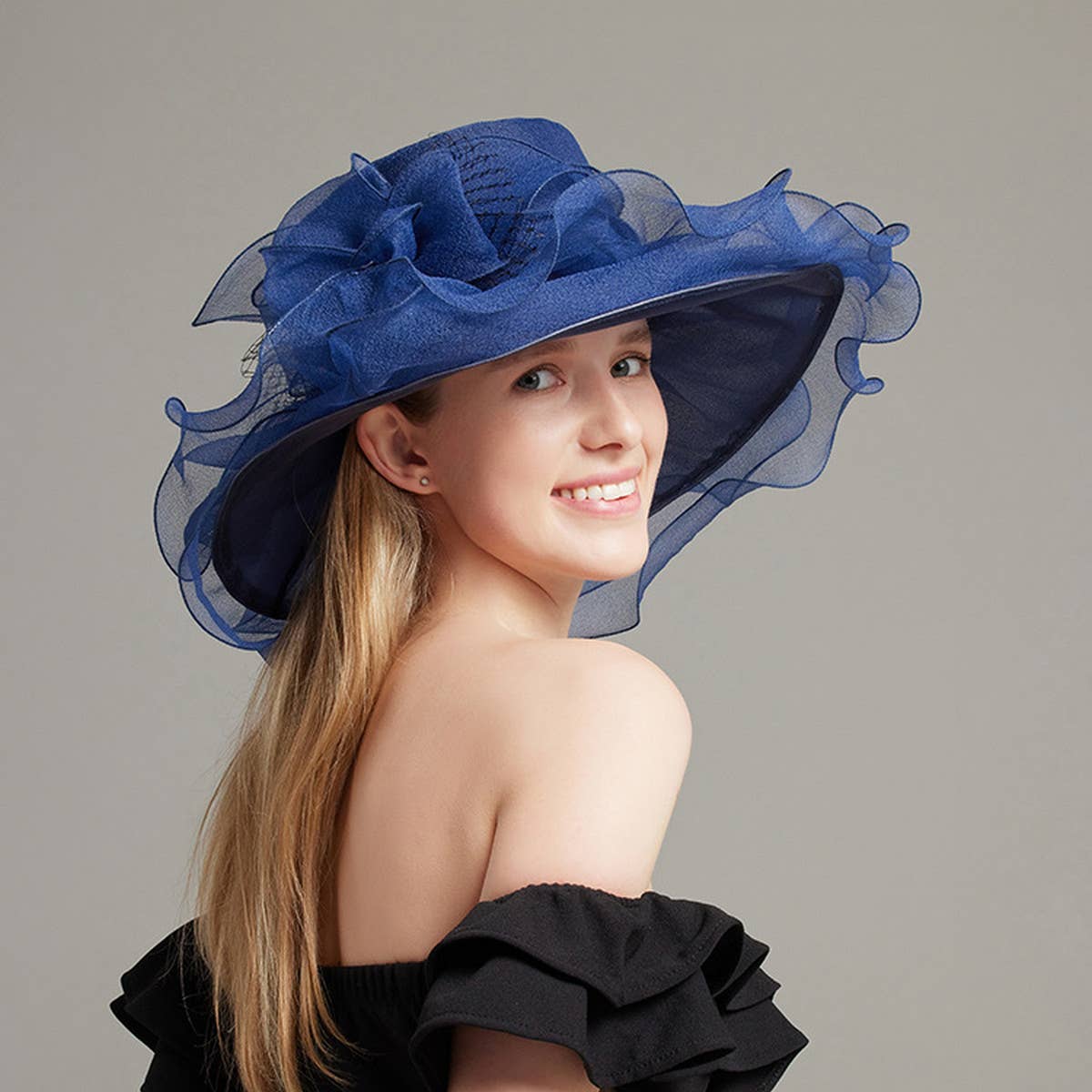 WOMEN NEW BEACH COVER FLOWER MESH HAT_CWAH1207