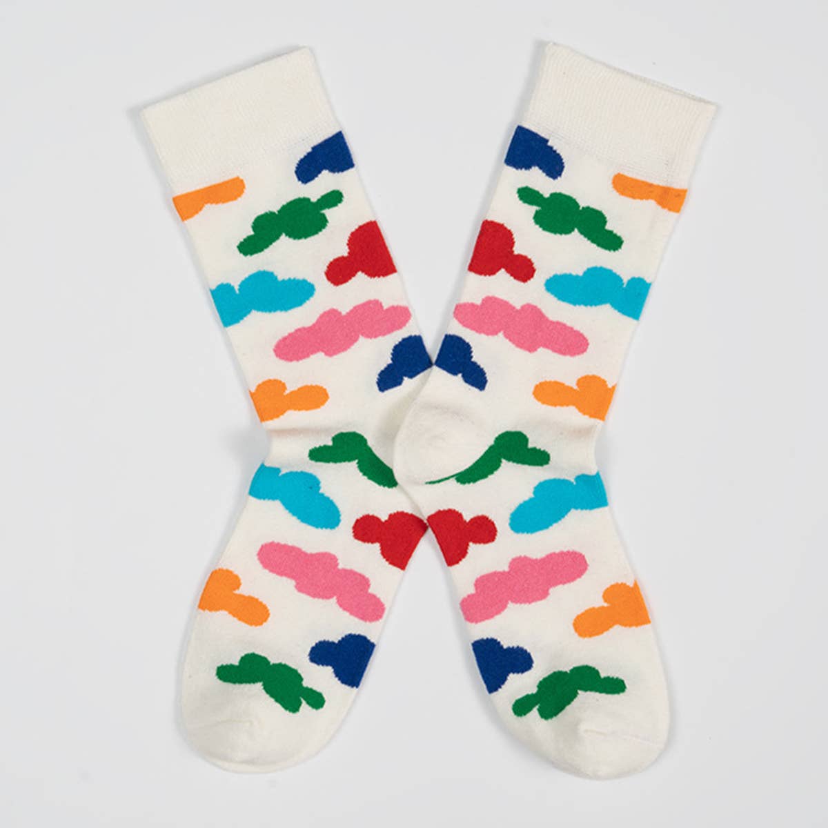 COLORFUL PATTERN COUPLE MID SOCKS