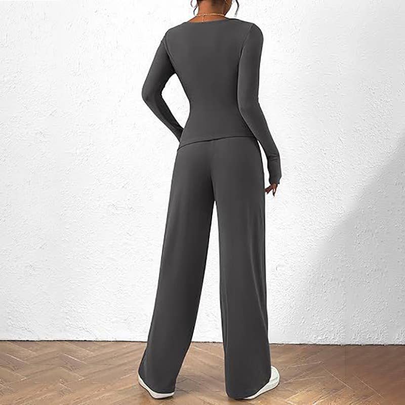 ASYMMETRICAL JACKET AND TROUSERS TWO-PIECE SET
