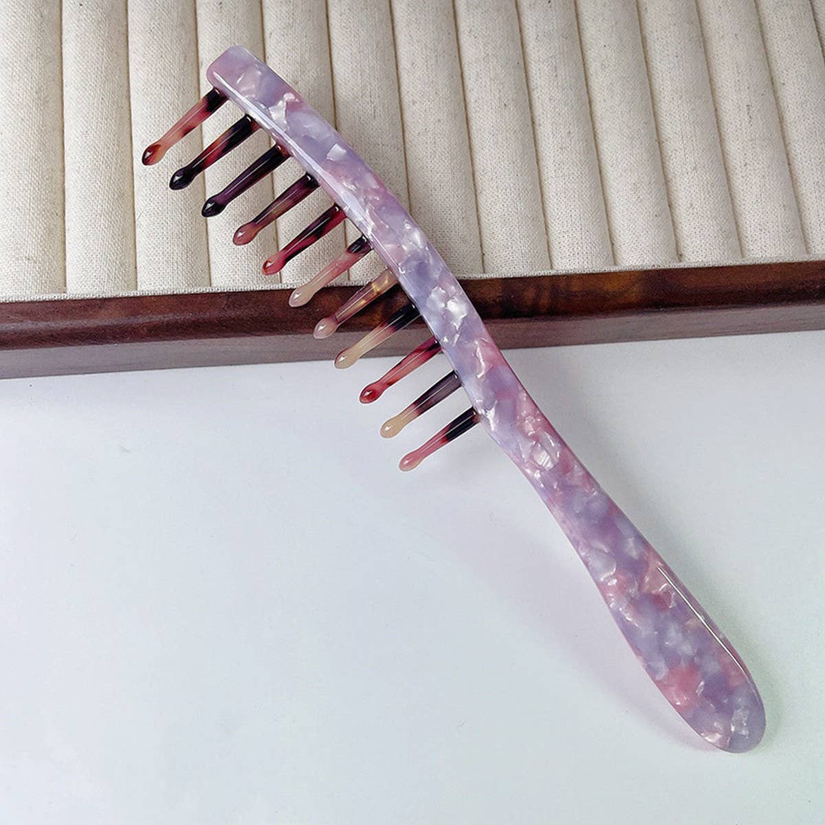 Vintage Wide Tooth Acetate Comb for Curly Hair