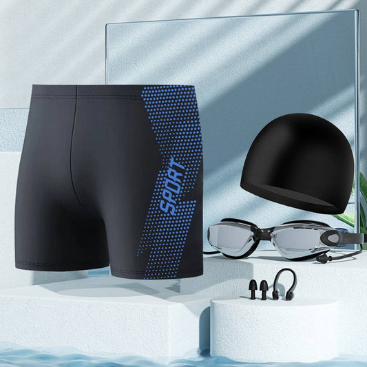 Men's Plus Size High Waist Swim Trunks