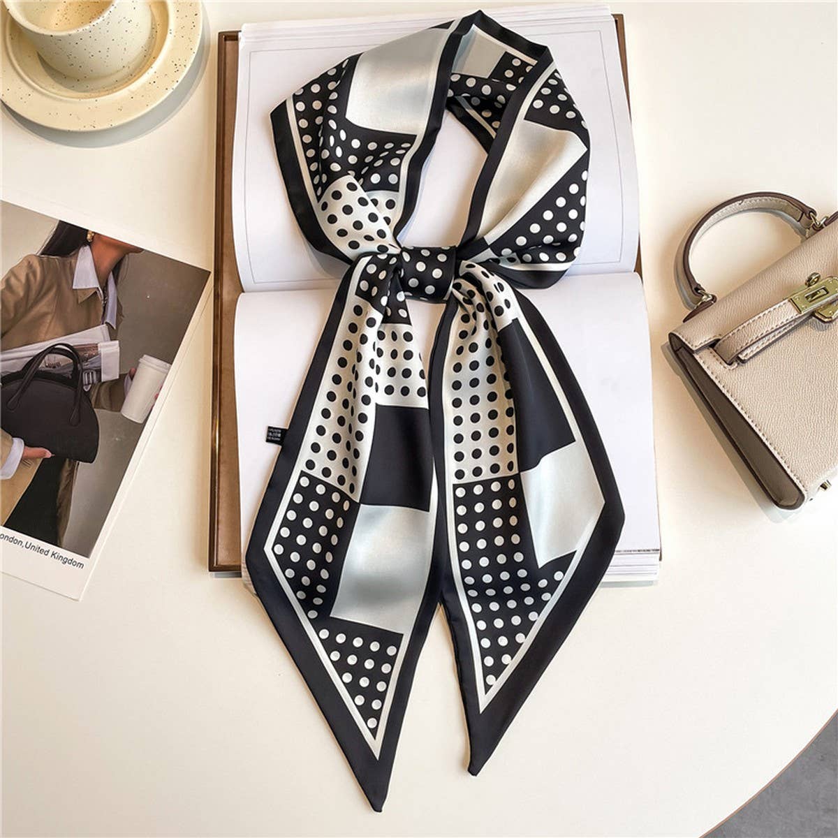 POLKA DOT THIN FASHIONABLE ALL-MATCH HEAD SCARF_CWASC1517