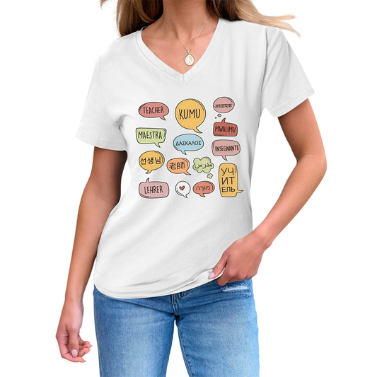 Women??¢s Teaching Tee ??V Neck Teacher Shirt_CWTTSL0478