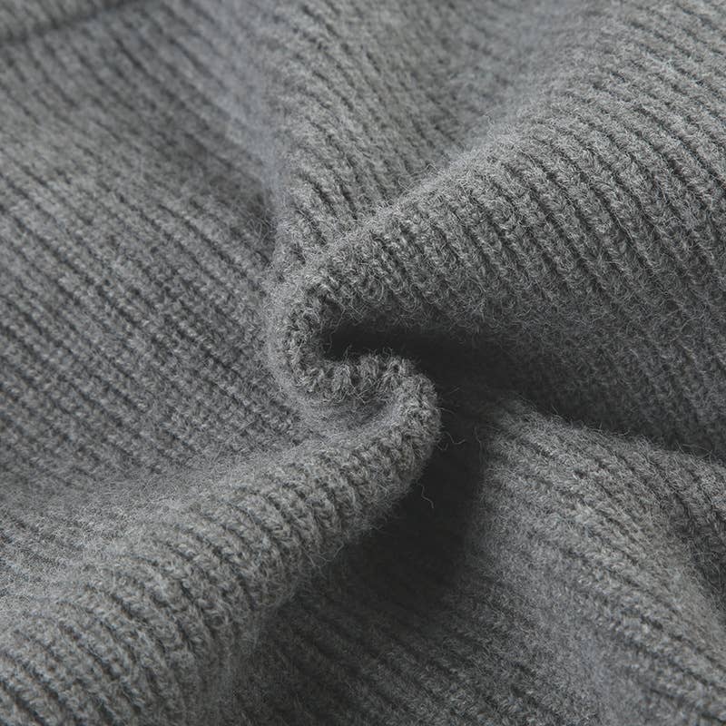 SOLID COLOR CARDIGAN WITH DOUBLE ZIP HEAD LAPEL