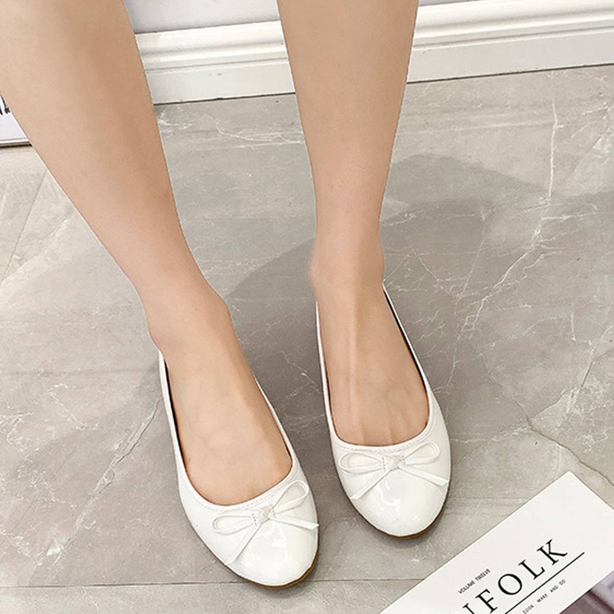 FLAT BOTTOM SOFT LEATHER BOW CASUAL WOMEN SHOES