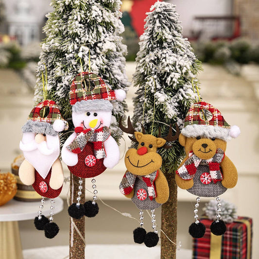 CWMM10278_CHRISTMAS ELDERLY DOLL FABRIC HANGING ORNAMENT