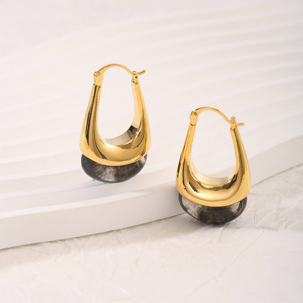 Minimalist Stainless Steel Smooth Teardrop Earrings