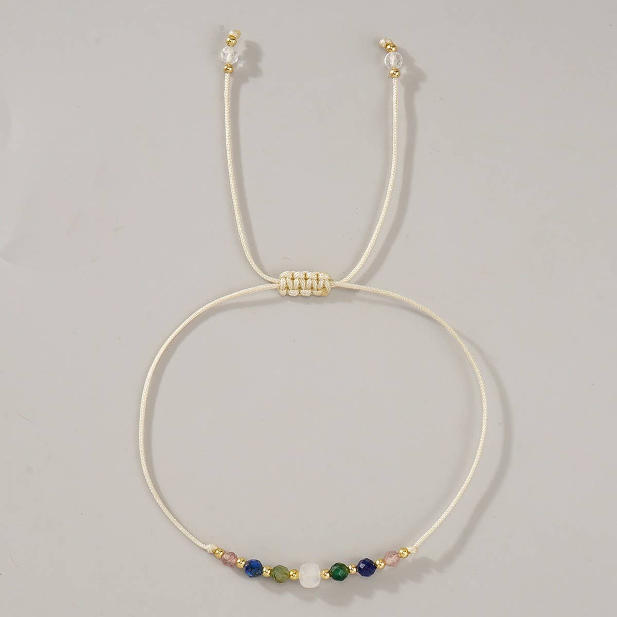 WHITE CRYSTAL COMBINATION BEADED BRACELET_CWAB4625