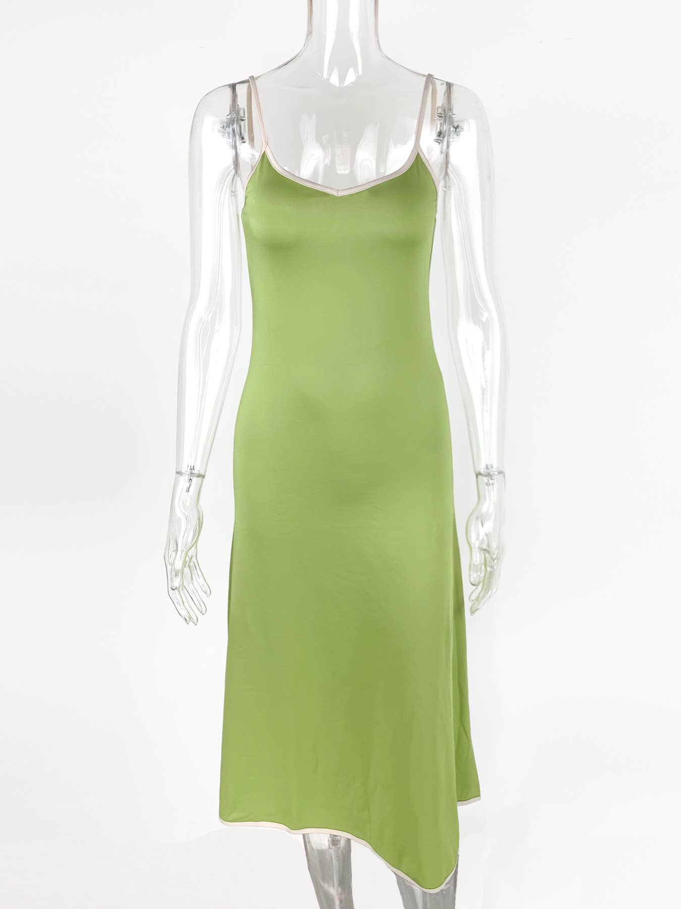 SEXY HALTER DRESS WITH COLOR CONTRAST