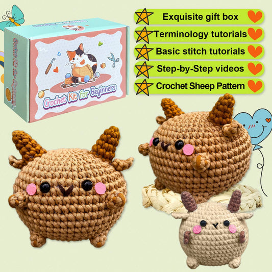 LAMB CROCHET DOLL MATERIAL KIT