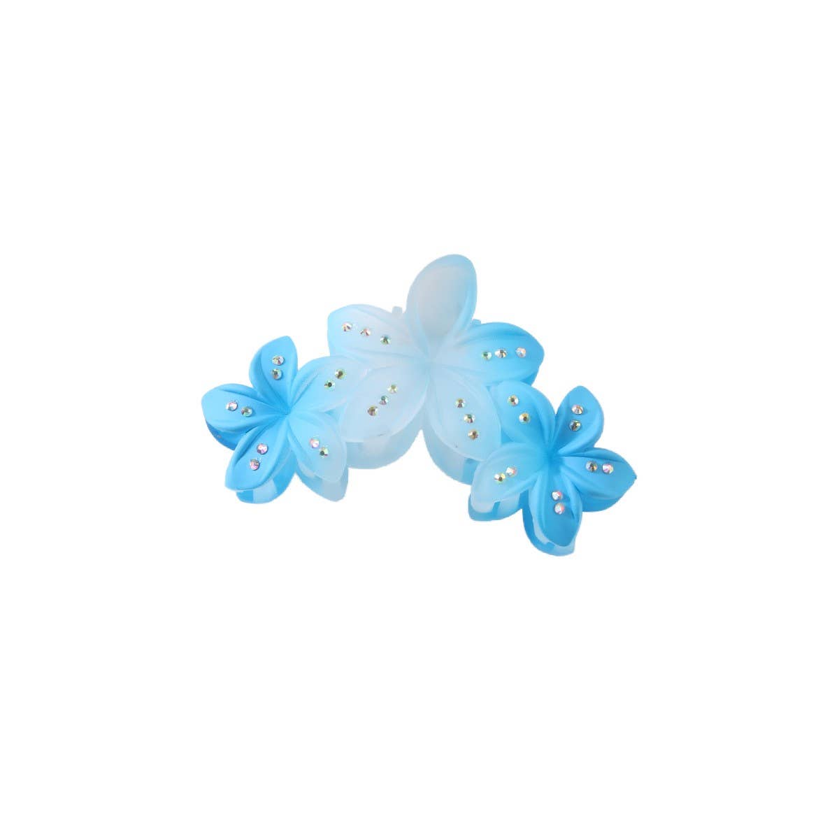 Gradient Rhinestone Egg Flower Hair Claw Clips