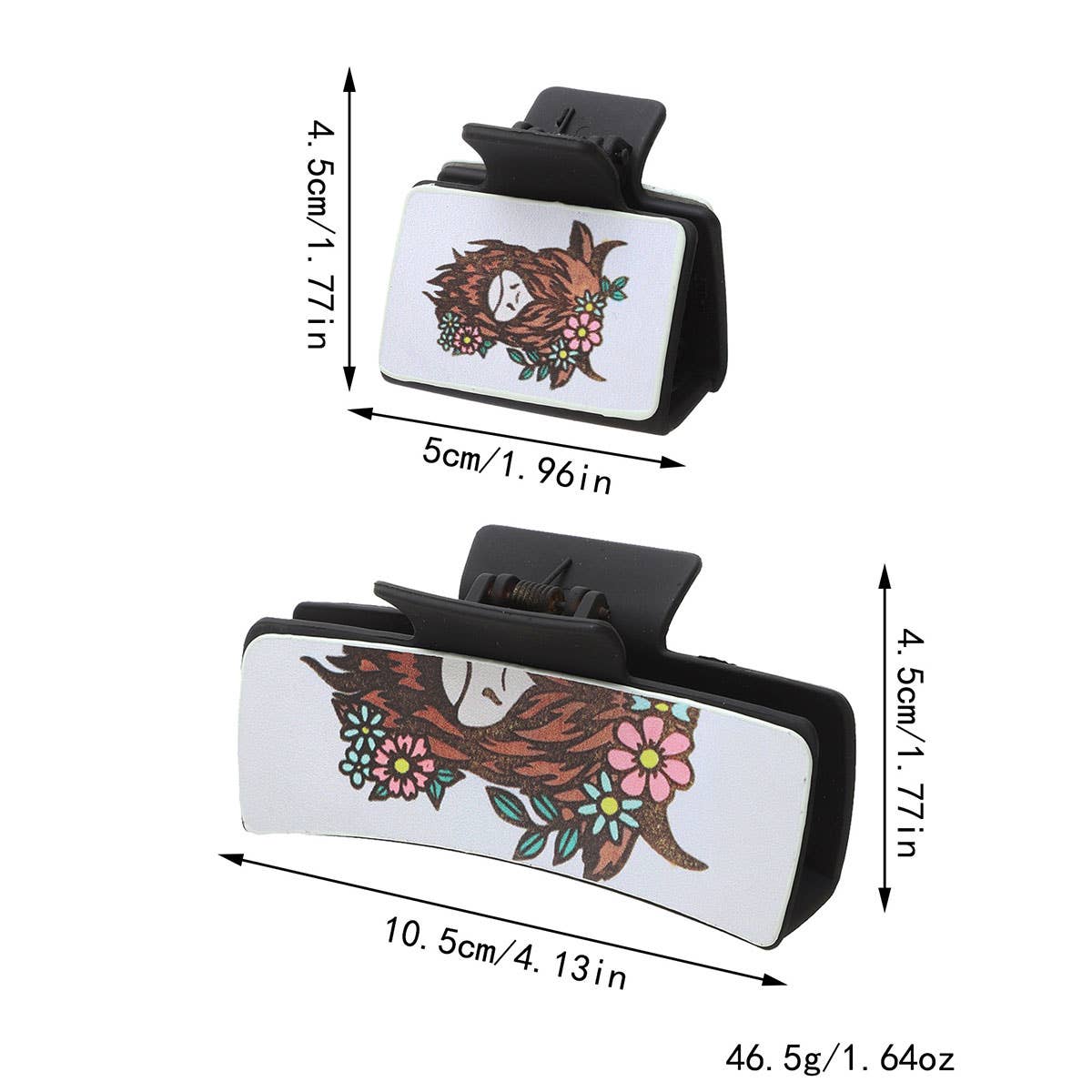 Western Animal Hair Claw Set - Leather Shark Clips