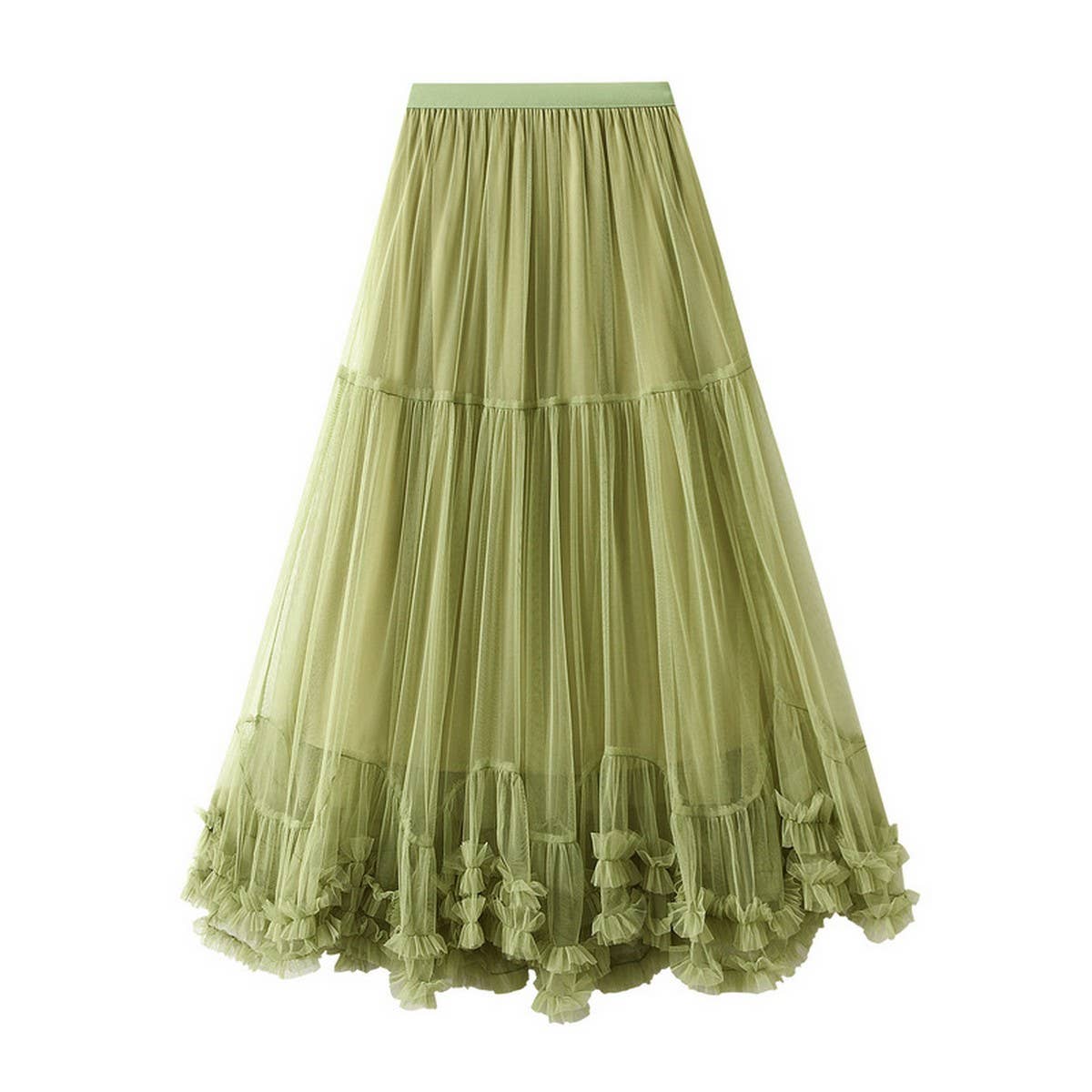 Sweet Ruffle Tulle A-Line Flared Puff Skirt